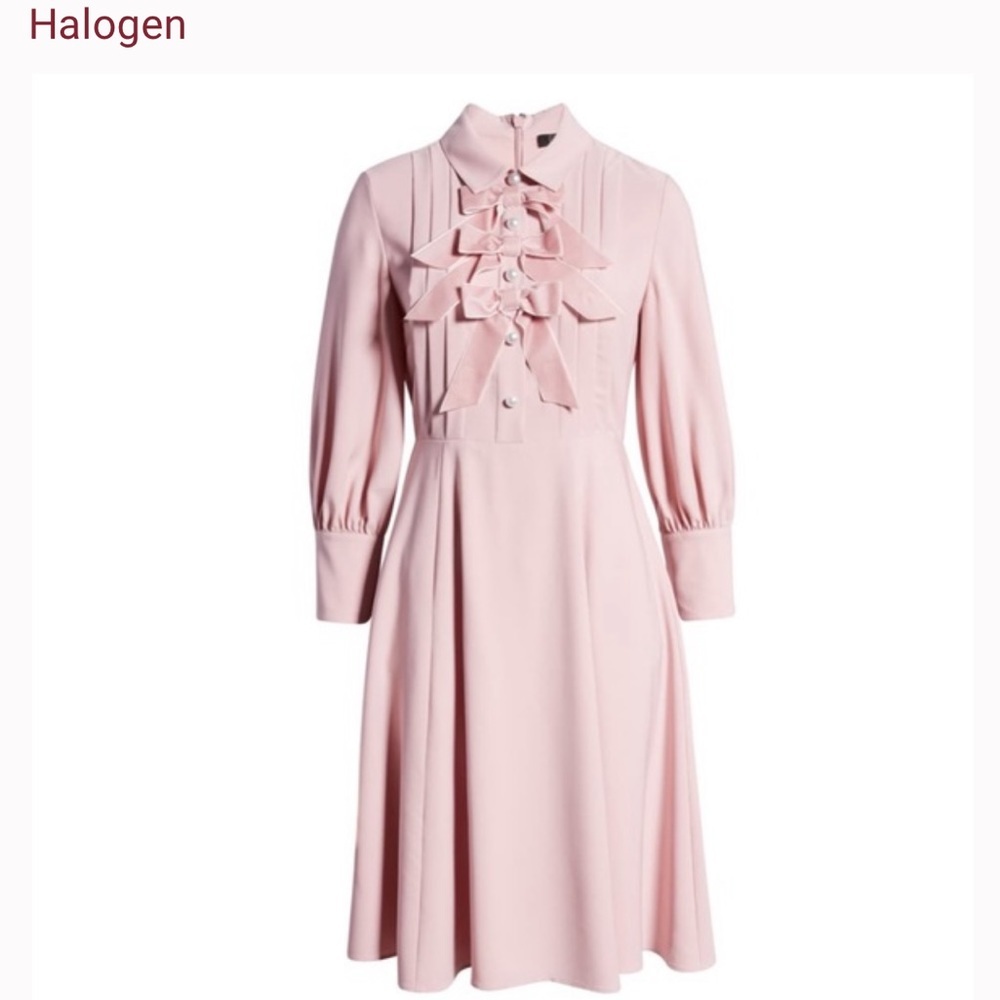 Halogen Pink Ruffle-Front Midi Dress - Picture 6 of 13